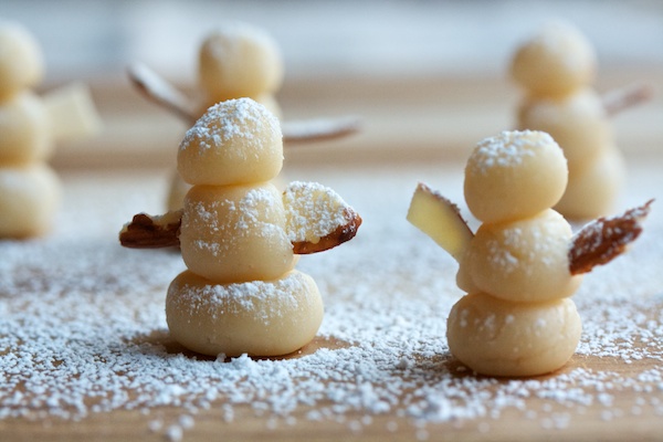 Homemade Marzipan Snowmen