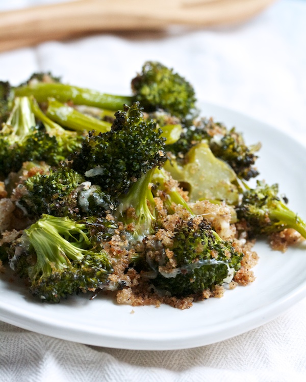 Cheesy Roasted Broccoli with Crispy Breadcrumbs