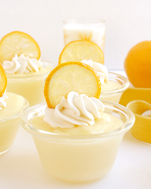 Lemon Pudding with Candied Lemon Slices | Big Girls Small Kitchen