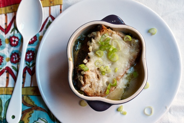 Caramelized Onion & Kale Soup with Roth Alpine-Style Cheese | Big Girls Small Kitchen
